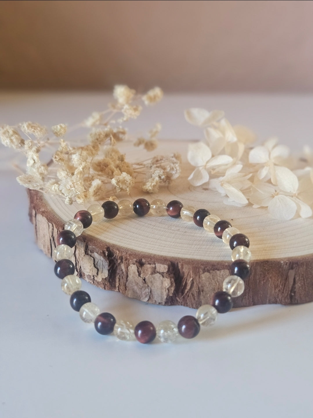 Heilsteinarmband Tigerauge-Citrin
