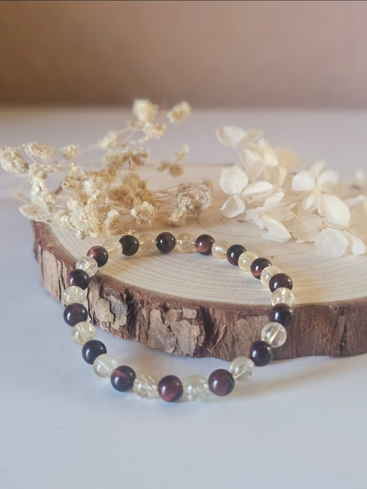 Heilsteinarmband Tigerauge-Citrin